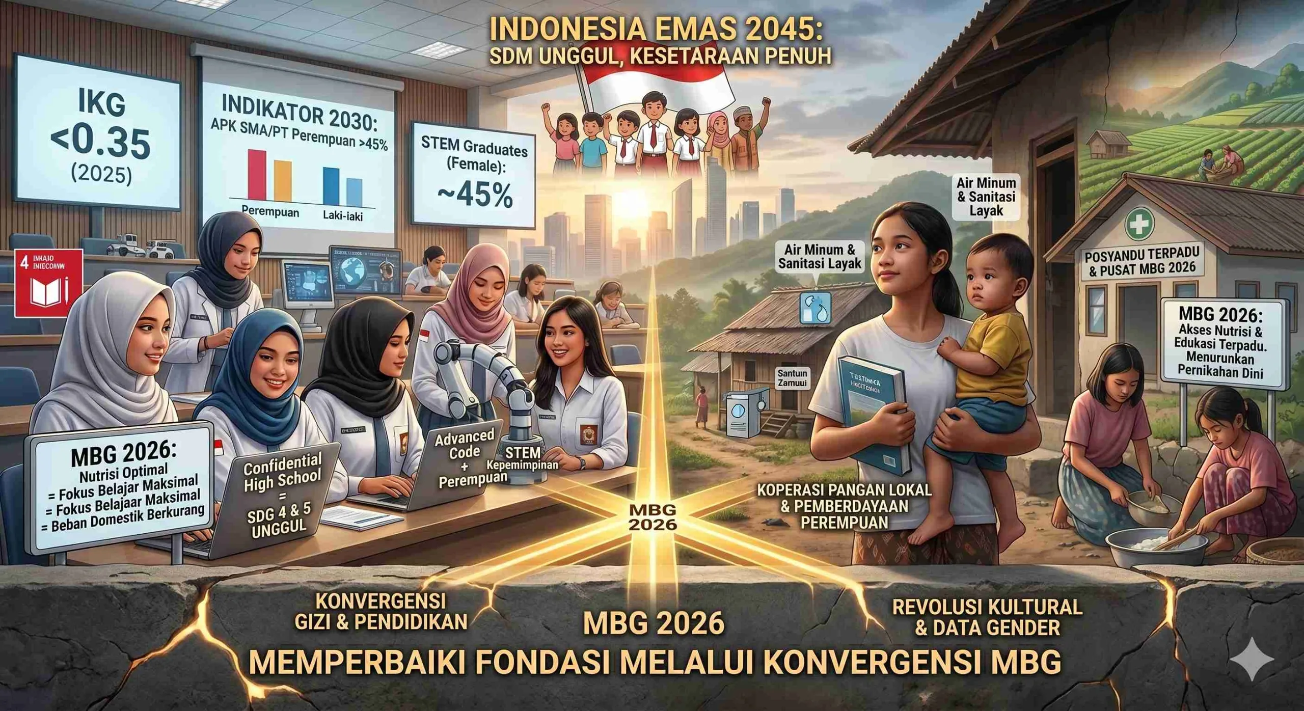 Pendidikan Berkualitas, Kesetaraan Gender, dan Program Makan Bergizi Gratis: Evaluasi Dampak MBG 2026 sebagai Fondasi Indonesia Emas 2045