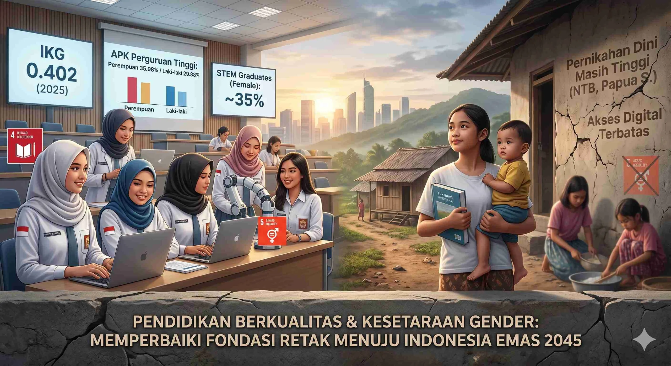 Pendidikan Berkualitas dan Kesetaraan Gender: Fondasi yang Belum Kokoh untuk Indonesia Emas 2045